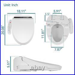 Bidet Toilet Seat Electric Warm Water Smart Heated Bidet with Warm Air Drying