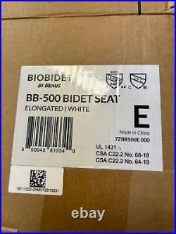 BioBidet BB-500 Low Profile Adjustable Water Heated Toilet Seat Elongated White