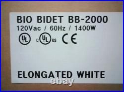 Bio Bidet BB-2000 Premier Class Elongated White Toilet Seat w Remote Control New