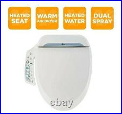 Bio Bidet BB-600 Ultimate Bidet Toilet Seat w Side Control Panel Elongated White
