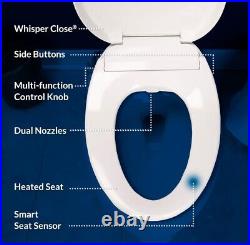 Bio Bidet Bemis BB500 Low Profile Heated Bidet Toilet Seat, Elongated White