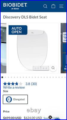 Bio Bidet Discovery DLS Electronic Bidet Toilet Seat Elongated White