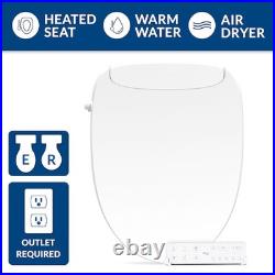 Bio Bidet Horizon Plastic Elongated Soft Close Heated Bidet Toilet Seat White