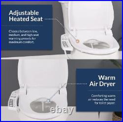 Bio Bidet Ultimate BB-600 Bidet Toilet Seat, adjustable Heated Seat -WHITE Round