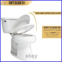 Biscuit/Linen Round Toilet Seat Stain-Resistant, Quick Release Design