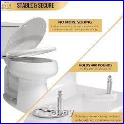 Biscuit/Linen Round Toilet Seat Stain-Resistant, Quick Release Design