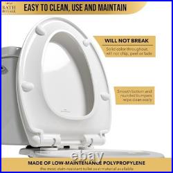 Biscuit/Linen Round Toilet Seat Stain-Resistant, Quick Release Design