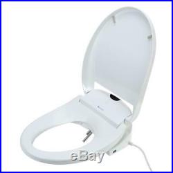 Brondell Electric Bidet Seat Modern Round Toilet Warm Water Wash Plastic White