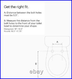 Brondell Round SE400 Bidet Seat with Air Dryer White Side Arm Control New