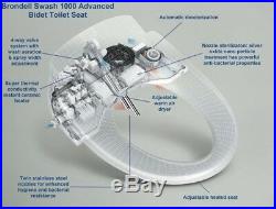 Brondell Swash 1000 Bidet Electric Advanced Toilet Seat Round White + Remote