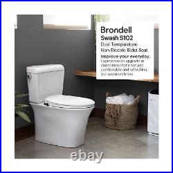 Brondell Swash Bidet Toilet Seat, Non-Electric, Dual Temperature, Fits Round