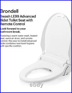 Brondell Swash LE99-RW Electronic Bidet Toilet Seat Round White