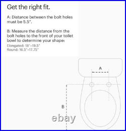 Brondell Swash Round SE400 Bidet Seat with Air Dryer, Night Light White