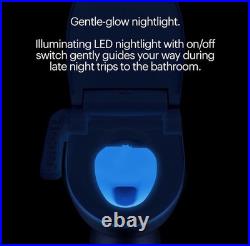 Brondell Swash Round SE400 Bidet Seat with Air Dryer, Night Light White