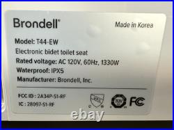 Brondell Thinline T44-EW Swash Electric Bidet Toilet Seat, Elongated