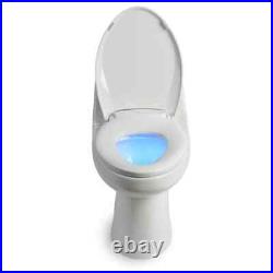 Brondell Toilet Seat Heated Elongated Closed Front Blue LED Nightlight White