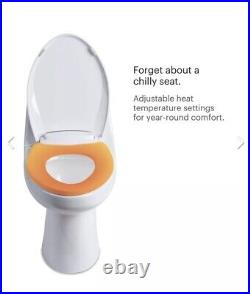 Brondell Toilet Seat w / Heated + Nightlight Round Closed Front Plastic in White