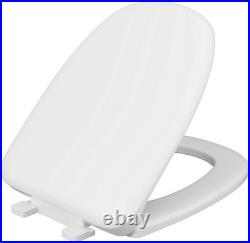C1050S00 White Deluxe Plastic Toilet Seat, Square Closed Front with Cover to
