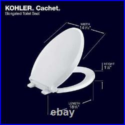 Cachet Anitmicrobial Elongated Toilet Seat White (3-Pack)