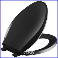 Cachet Quiet-Close Elongated Toilet Seat Grip-Tight Bumpers Black