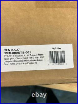 Centoco 3 Raised Elongated Closed Front with Cover Medical Toilet Seat