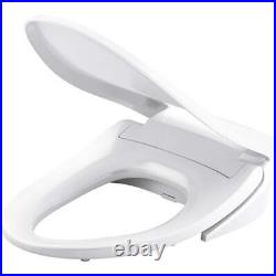 Cleansing Toilet Seat Elongated Electric Heated with LED Nightlight Plastic White