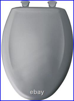 Closed Front Toilet Seat Slow Close Plastic STA-TITE Elongated Grey Gray BEMIS