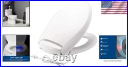 Comfortable Heated Night Light Toilet Seat with Soft Close for Elongated Toilets