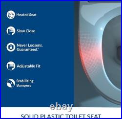 Comfortable Heated Night Light Toilet Seat with Soft Close for Elongated Toilets