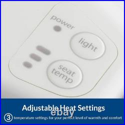 Comfortable Heated Night Light Toilet Seat with Soft Close for Elongated Toilets