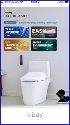 Coway Electronic Bidet S500 Elongated Toilet Seat Heated BRAND NEW
