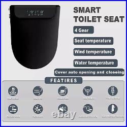 DELICOZE Electric Heated Bidet Toilet Seat with Warm Water Cleaning Black