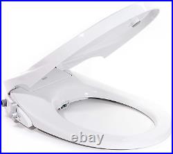 Dual Nozzle Manual Bidet Toilet Seat for round Toilets with Soft Close Seat and