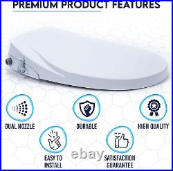 Dual Nozzle Manual Bidet Toilet Seat for round Toilets with Soft Close Seat and