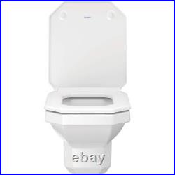 Duravit Toilet Seat 17x14x1.75 Square Front Soft Close Durable Plastic White