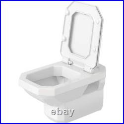 Duravit Toilet Seat 17x14x1.75 Square Front Soft Close Durable Plastic White