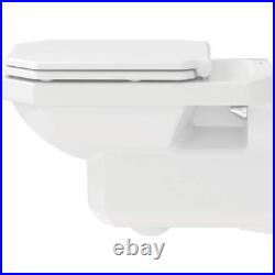 Duravit Toilet Seat 17x14x1.75 Square Front Soft Close Durable Plastic White