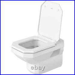 Duravit Toilet Seat 17x14x1.75 Square Front Soft Close Durable Plastic White