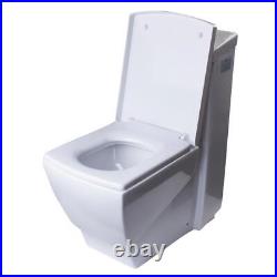 EAGO Toilet Seat Elongated Closed Front Antimicrobial Lightweight Plastic White