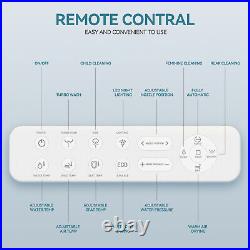 ELECWISH Electric Smart Bidet Toilet Seat Elongated Remote Controls Warm Air Dry