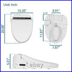 ELECWISH Electric Smart Bidet Toilet Seat Elongated Remote Controls Warm Air Dry