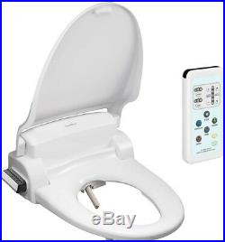 Electric Bidet Heated Seat Round Toilets Remote Control Multi-Wash White Plastic