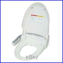 Electric Bidet Seat Round Heated Seat Warm Air Dryer Deodorizing LED Light White
