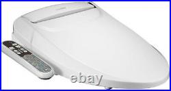 Electric Bidet Seat Warm Water Wash Heated Seat for Elongated Toilets in White