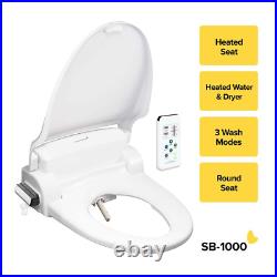 Electric Bidet Seat for Round Toilets SmartBidet White Multi Wash Air Dryer