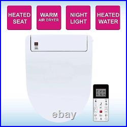 Electric Bidet Toilet Seat Deodorant With/Warm Air Dry Energy Save for Elongated
