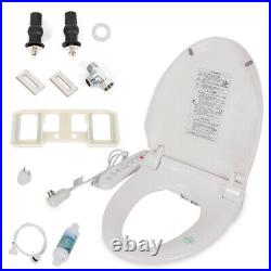 Electric Bidet Toilet Seat Elongated Heated Self Cleaning Toilet Seat Bathroom