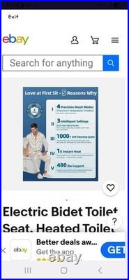 Electric Bidet Toilet Seat, Heated Seat Elongated with Instant Warm Water & Dryer