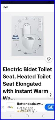 Electric Bidet Toilet Seat, Heated Seat Elongated with Instant Warm Water & Dryer
