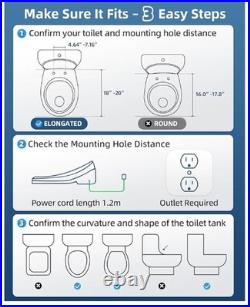 Electric Bidet Toilet Seat, Heated Toilet Seat Elongated with Instant Warm Water